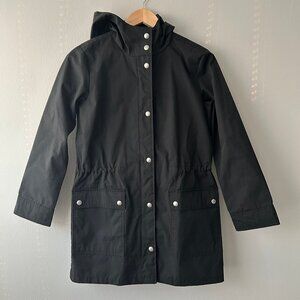 J. Crew Black Utility Rain Jacket Women's Size XXS NWOT